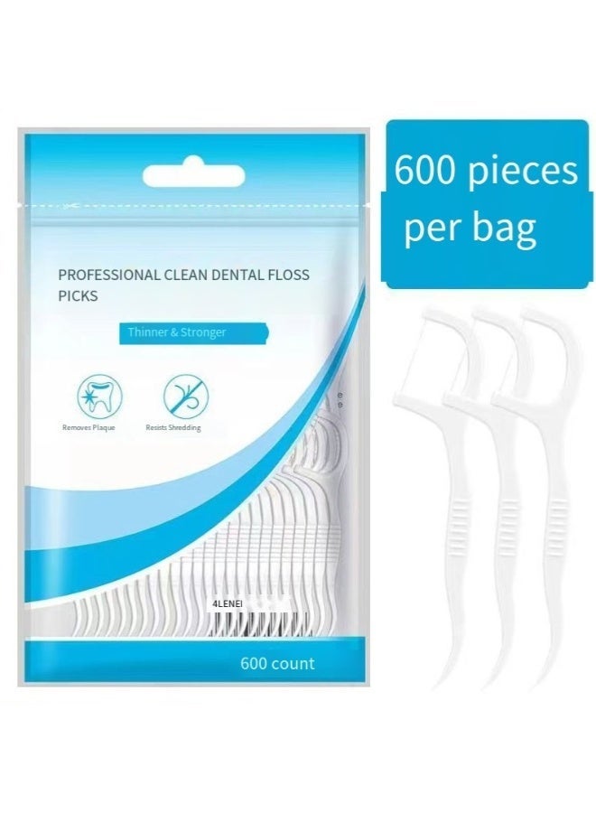 QZ 600-Pcs Dental Floss Toothpick,Teeth Stick,Tooth Picks,Floss Picks,Teeth Cleaning，Family Size (600 Picks) - Image 1