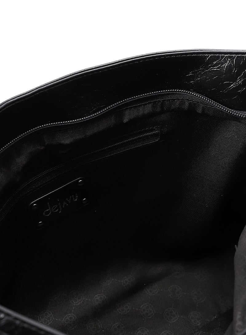 Dejavu Elegant Shoulder Bag-OYE-DJTX-001-Black - Image 4