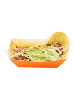 Restaurantware Restaurantware-Bio Tek 6 Ounce Boat Paper Boats, 400 Disposable #40 Food Trays - PE Lining, Durable, Tangerine Food Baskets, For Concession Stands, Picnics, or Fairs, Stackable  - Image 2