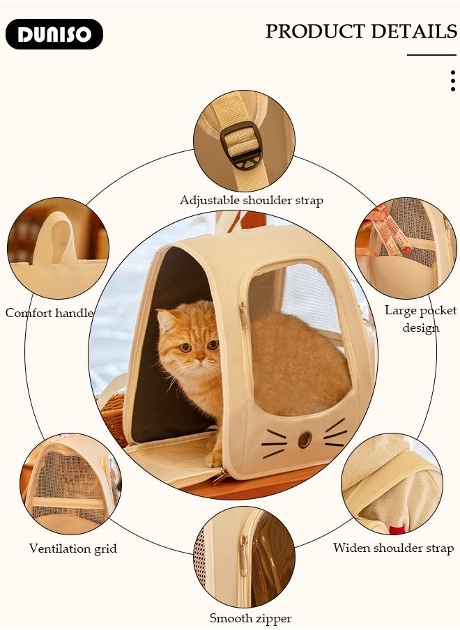 DUNISO Cat Backpack, Pet Carrier Backpack for Small Medium Dogs Cats, Pet Carrier Hiking Backpack with Ventilated Mesh, Pet Backpack for Airline Approved, Designed for Travel, Hiking, Walking & Outdoor Use  - Image 2