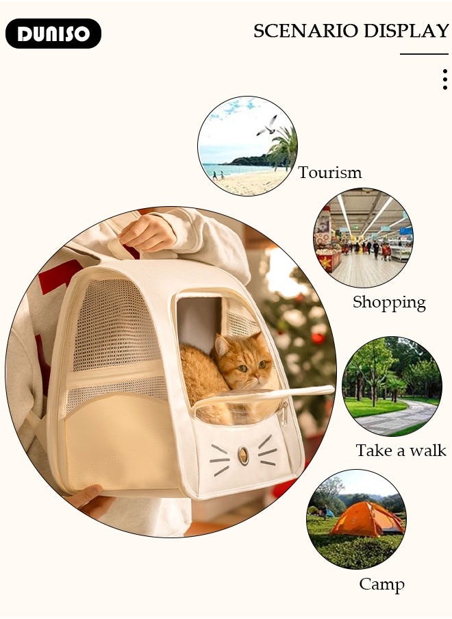 DUNISO Cat Backpack, Pet Carrier Backpack for Small Medium Dogs Cats, Pet Carrier Hiking Backpack with Ventilated Mesh, Pet Backpack for Airline Approved, Designed for Travel, Hiking, Walking & Outdoor Use  - Image 3