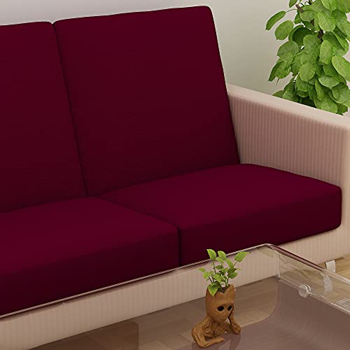 DREAM KING Terry Polycotton Sofa Seat Protector | Flexible | Elastic Stretchable | Sofa Cover | Sofa Protector Four Seater | Color- Maroon (Size: 23 inch X 23 inch) Pack of 6 - Image 3