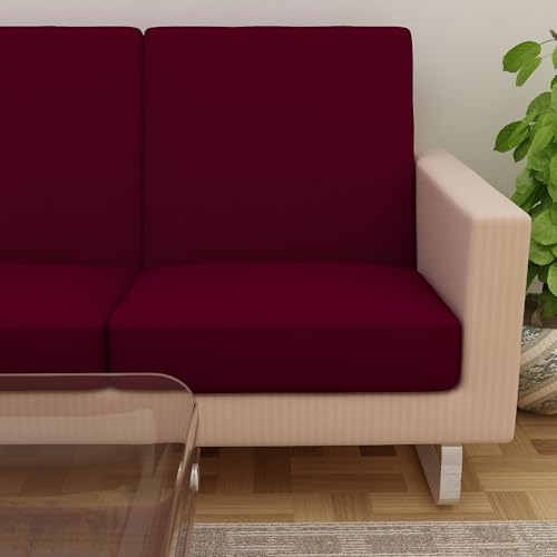 DREAM KING Terry Polycotton Sofa Seat Protector | Flexible | Elastic Stretchable | Sofa Cover | Sofa Protector Four Seater | Color- Maroon (Size: 23 inch X 23 inch) Pack of 6 - Image 4
