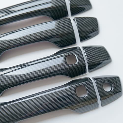 CYAuto Carbon Fiber Chrome Exterior Door Handle Cover Trims for Mitsubishi Outlander 2022 2023 2024 Eclipse Cross (Carbon Fiber Style) - Image 2