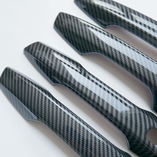 CYAuto Carbon Fiber Chrome Exterior Door Handle Cover Trims for Mitsubishi Outlander 2022 2023 2024 Eclipse Cross (Carbon Fiber Style) - Image 3
