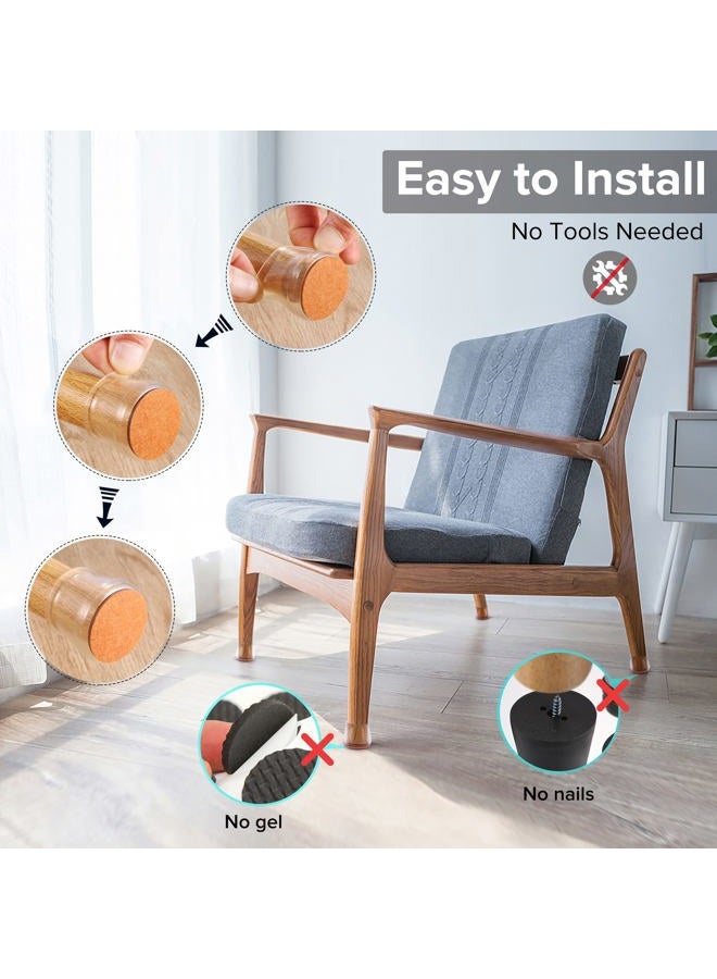 Violibar Upgraded Silicone Chair Leg Floor Protectors for Hardwood Floors, Furniture Sliders, Felt Bottom Furniture Pads, Round&Square Cap Covers to Scratch and Reduce Noise, Transparent, 24pcs - Image 5