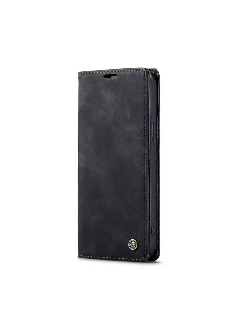 CaseMe iPhone 15 Pro Leather Case Wallet Flip Cover Card Slots Magnetic Closure Stand Phone Holder Function Fold Shockproof Protective Full Protection Anti-drop Anti-scratch Accessory For iphone 15 Pro - Image 1