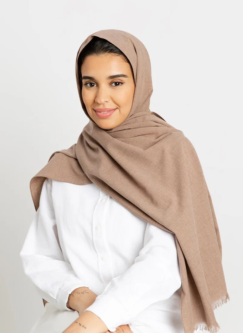 Kaafmeem Mocha - Plain Cotton Tarha