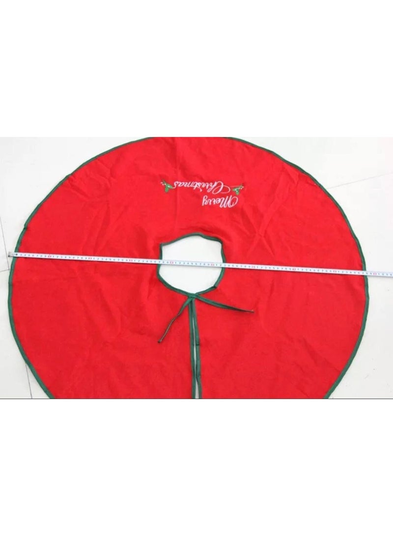 الكريسماس  زينة تنورة مفرش الشجرة المدور  الاحمر  المقاس: 60 سم - Image 3