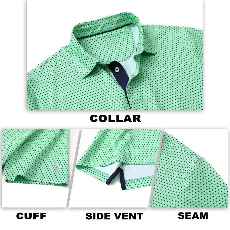 M MAELREG Golf Shirts for Men Dry Fit Print Patterns Performance Moisture Wicking Mens Polo Shirts Short Sleeve - Image 5
