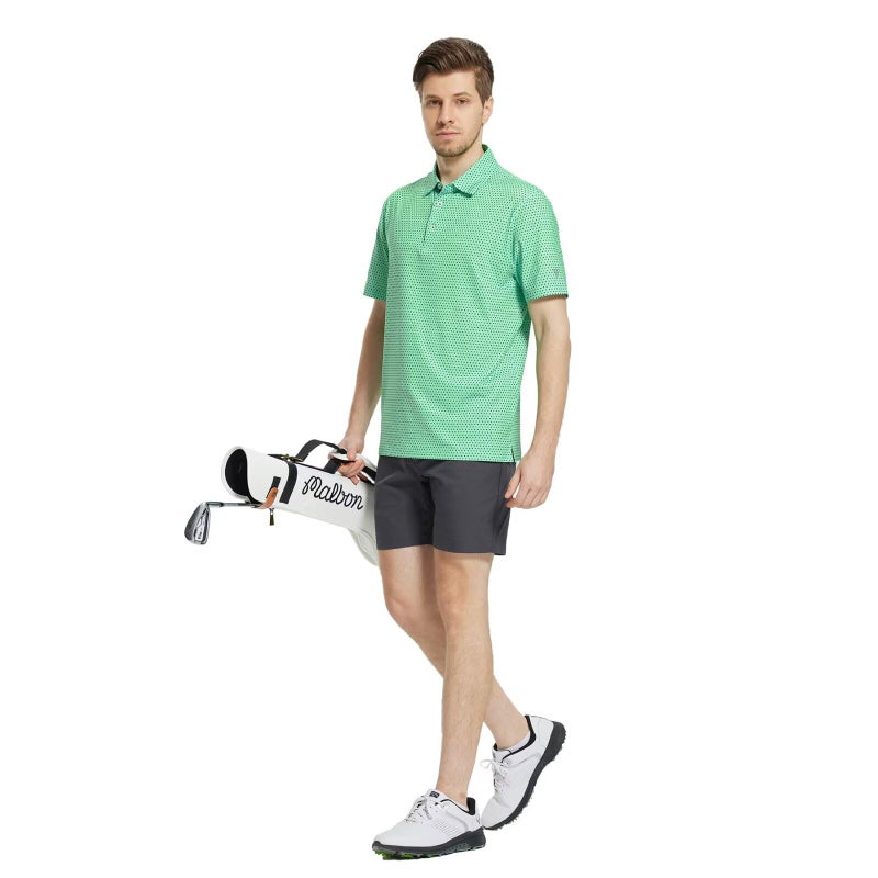 M MAELREG Golf Shirts for Men Dry Fit Print Patterns Performance Moisture Wicking Mens Polo Shirts Short Sleeve - Image 3