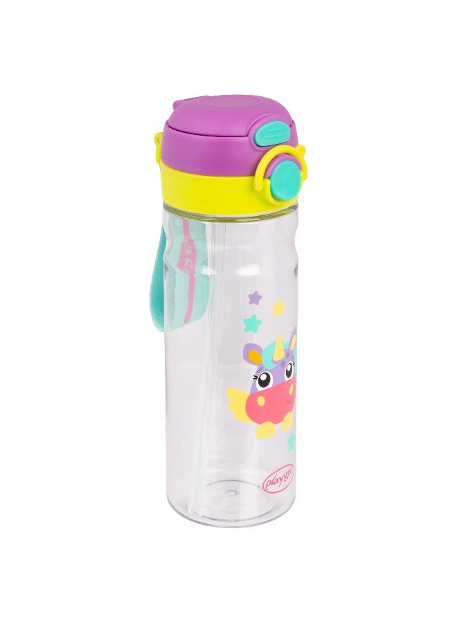 Playgro Stella FlipSip 2-in-1 Kids Water Bottle with Straw & Spout, Flip-Top Leak-Resistant Lid, BPA-Free Reusable Drinking Bottle for Toddlers & Kids - Image 1
