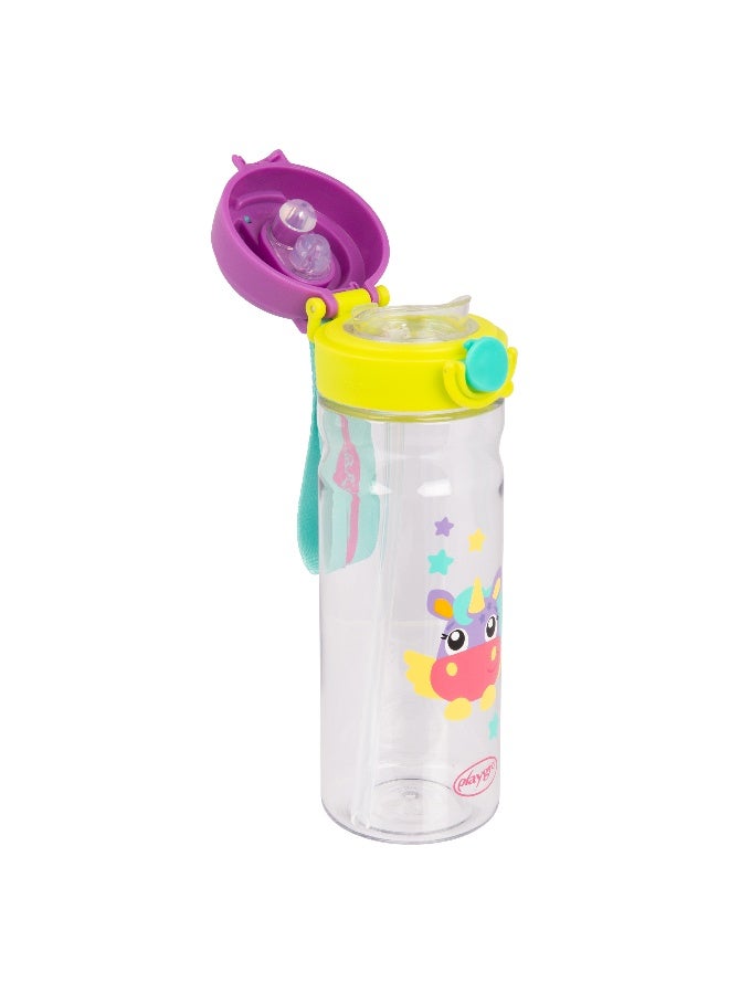 Playgro Stella FlipSip 2-in-1 Kids Water Bottle with Straw & Spout, Flip-Top Leak-Resistant Lid, BPA-Free Reusable Drinking Bottle for Toddlers & Kids - Image 3