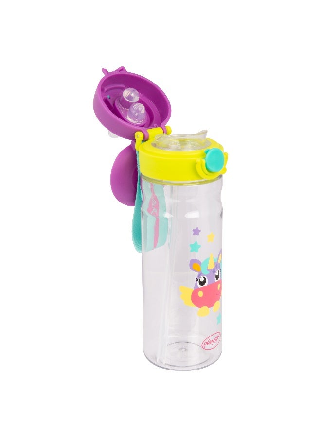 Playgro Stella FlipSip 2-in-1 Kids Water Bottle with Straw & Spout, Flip-Top Leak-Resistant Lid, BPA-Free Reusable Drinking Bottle for Toddlers & Kids - Image 4