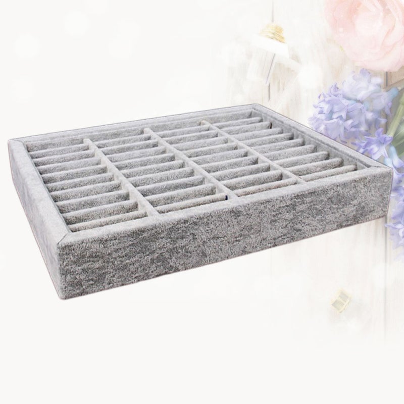 Jewelry Display Rack Bangle Storage Rack Showcase Jewelry Holder Bracelet Trays Grey (4 Rows) - Image 1