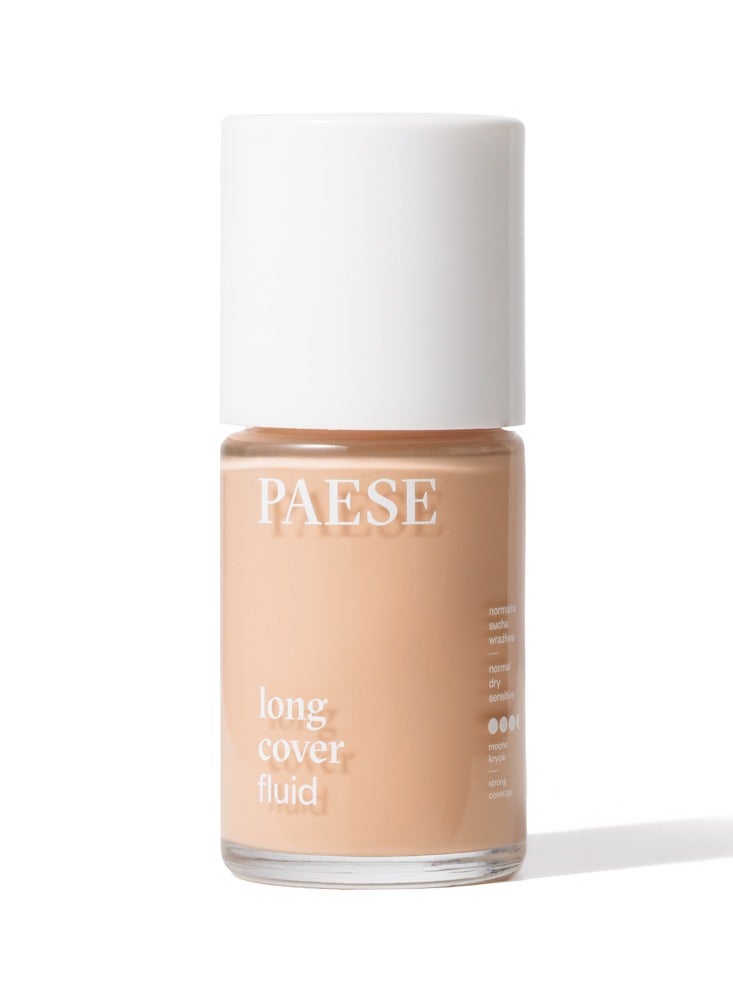 Paese Long Cover Fluid Liquid Foundation, Full Coverage Long Wear Foundation, Vitamin Enriched Hydrating Formula for Sensitive & Dry Skin, Professional Makeup Finish, 01 Light Beige, 30ml - Image 1