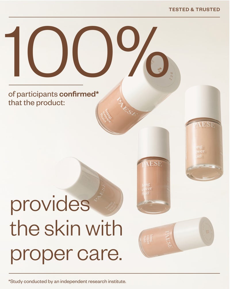 Paese Long Cover Fluid Liquid Foundation, Full Coverage Long Wear Foundation, Vitamin Enriched Hydrating Formula for Sensitive & Dry Skin, Professional Makeup Finish, 01 Light Beige, 30ml - Image 5
