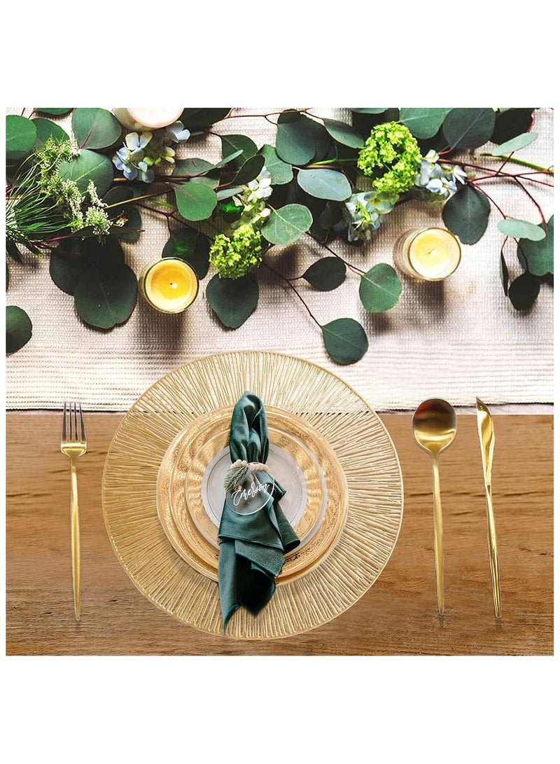 Round Placemats for Dining Table Set of 4, Hollow Out Easy to Clean Table Mats Heat Resistant Wipeable Washable Non-Slip Placemats for Dining Kitchen Table Decorations Wedding (Golden) - Image 5