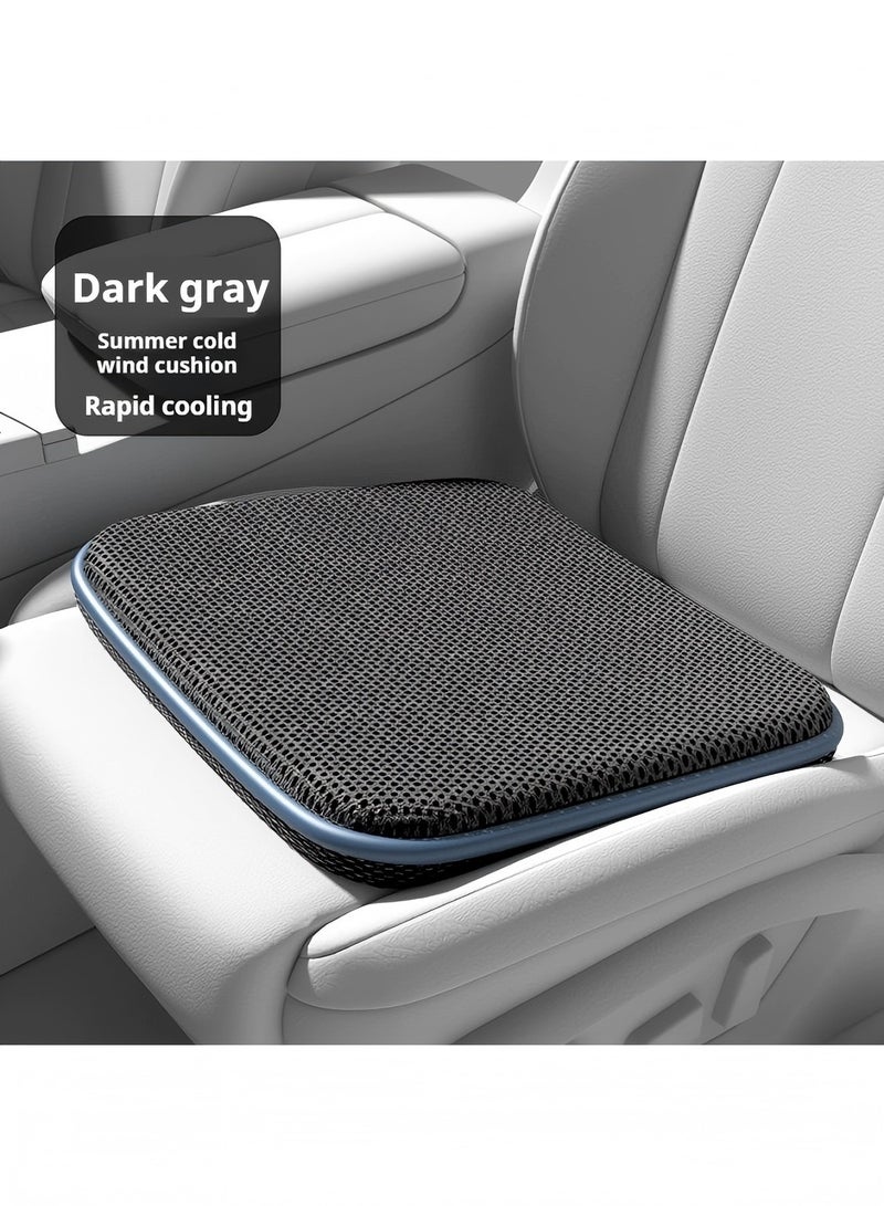 بيوينتي وسادة مقعد صيفية مع وسادة مقعد مروحة تهوية مكتب تبريد مقعد قابل للتنفس USB تبديد الحرارة تبريد جل قرص العسل وسادة ثلج (USB أربع مراوح سوداء) - Image 1