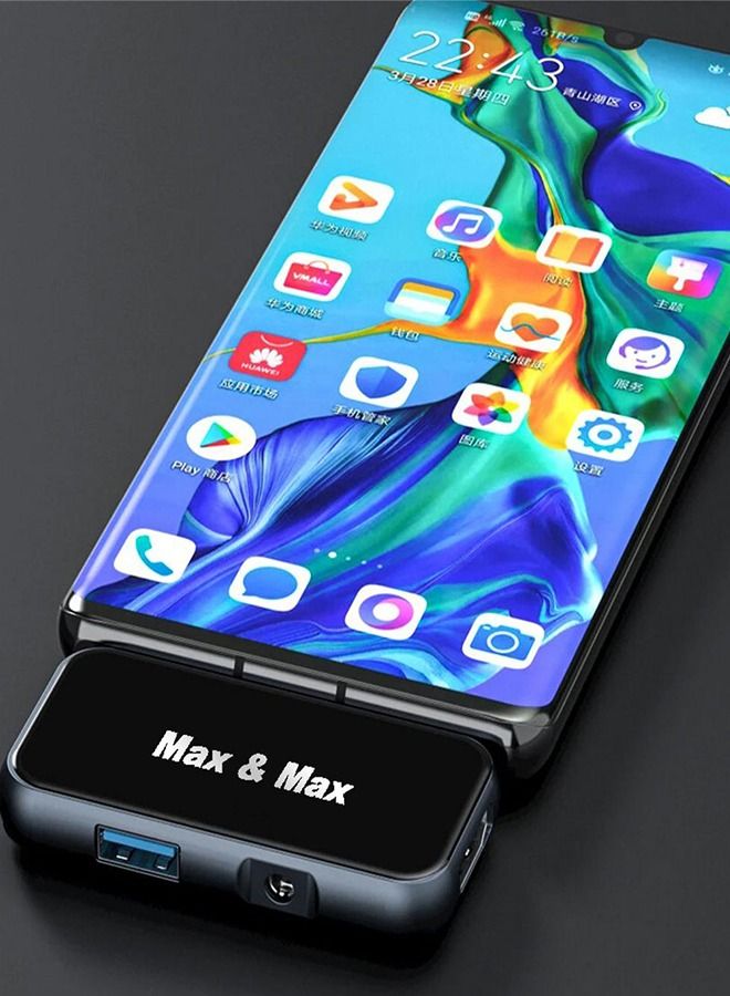 Max & Max 4-in-1 USB-C Hub Adapter – HDMI, USB-A, Type-C & AUX Ports | Multiport Adapter Compatible with MacBook, iPad, Android & Windows Laptops - Image 3