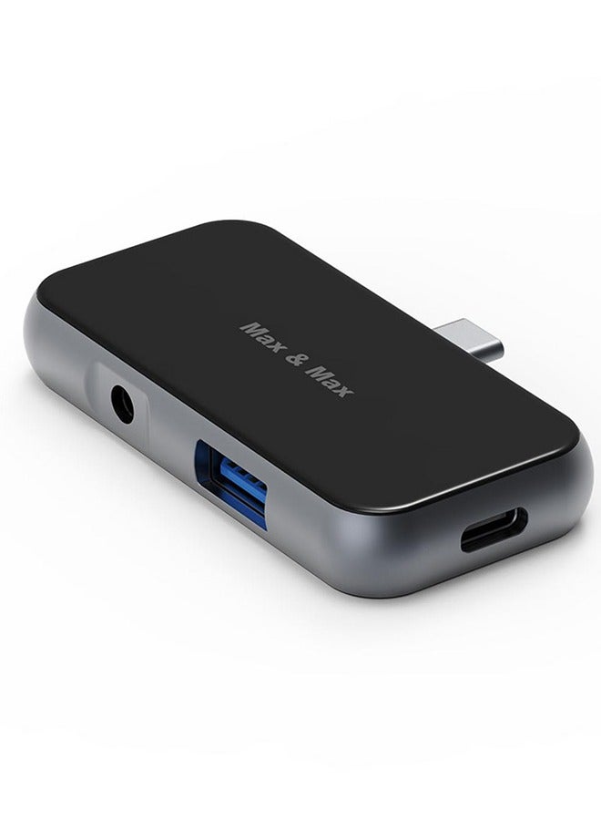 Max & Max 4-in-1 USB-C Hub Adapter – HDMI, USB-A, Type-C & AUX Ports | Multiport Adapter Compatible with MacBook, iPad, Android & Windows Laptops - Image 1