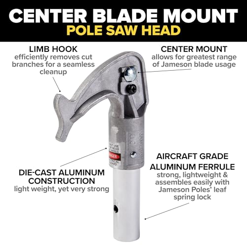 Jameson PS-3FP Pole Saw Head – Center Blade Mount, Corrosion-Resistant Aluminum, Easy Blade Replacement, Lightweight & Durable for Pruning and Tree Trimming - Image 2