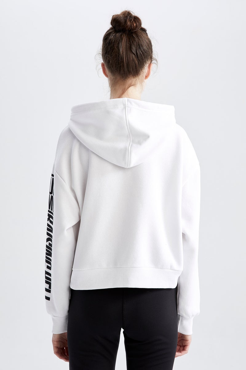 DeFacto Woman DeFactoFit Run-DMC Regular Fit Hooded Sweatshirt  - Image 5