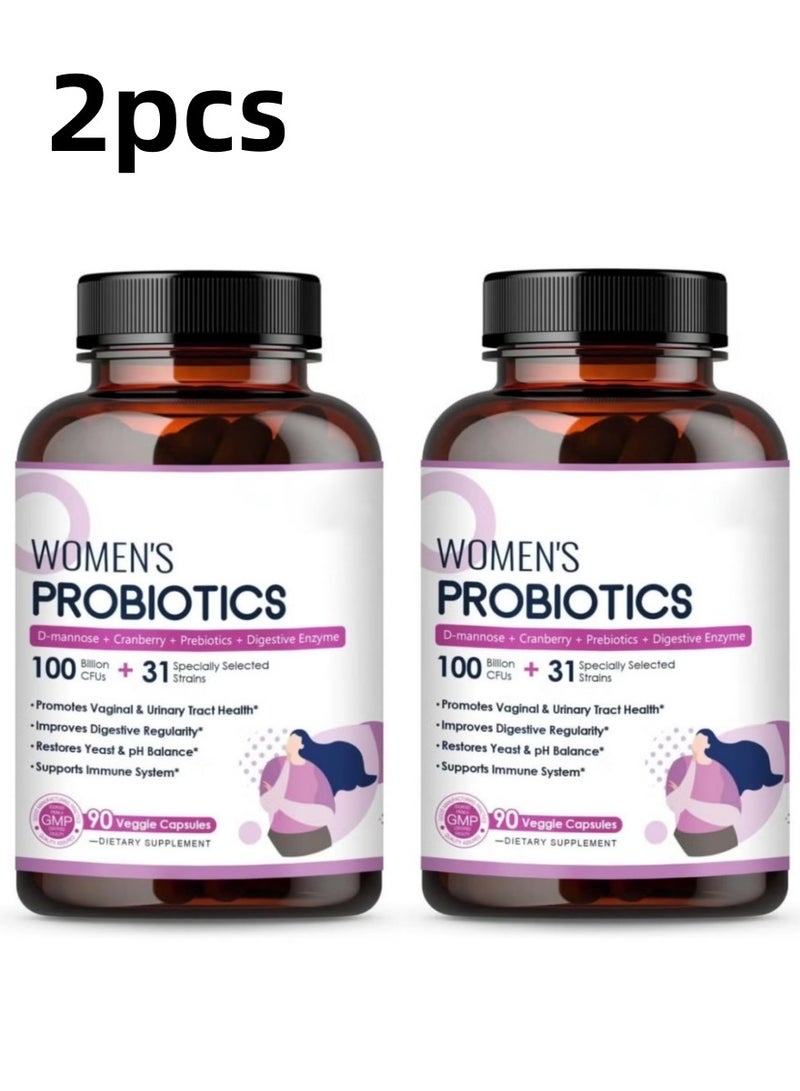 بروبيوتيك لايف مكمل البروبيوتيك لدعم المناعة للنساء – د-مانوز، توت بري و31 سلالة لصحة المهبل، المسالك البولية والهضم، كبسولات نباتية - Image 1