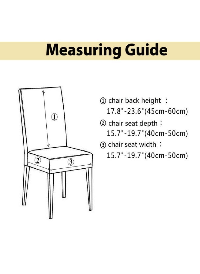 House of Quirk Polyester Spandex Printed Chair Cover Stretch Removable Washable Short Dining Chair Cover Protector Seat Slipcover (Poppy, Pack of 6) - Image 3