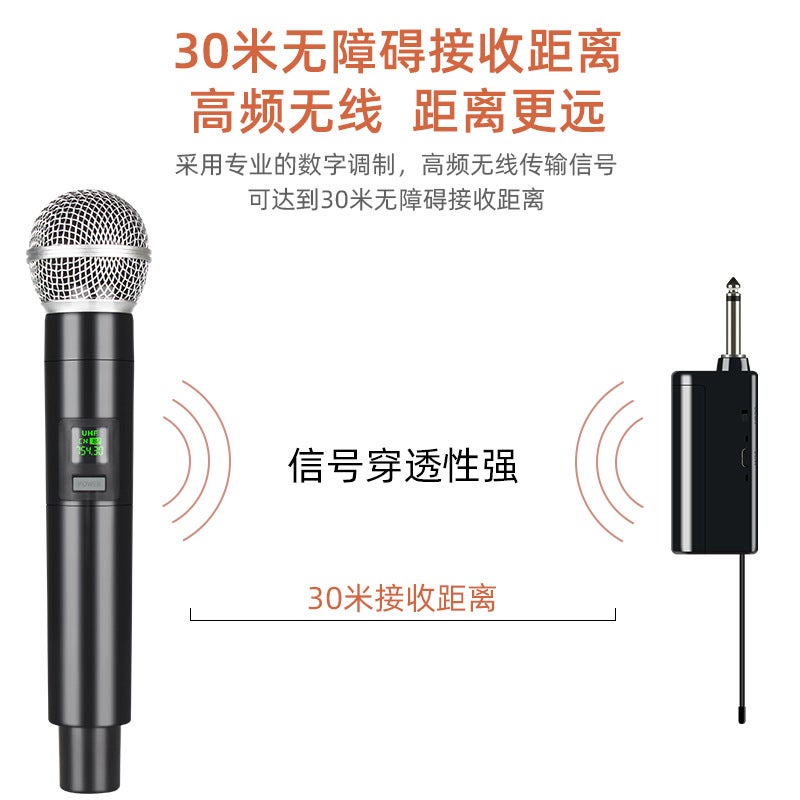 One-To-Two Wireless Microphone Handheld Mic Karaoke Outdoor Performance Stage Home Sound Card Live Broadcast Dynamic Microphone - Image 3