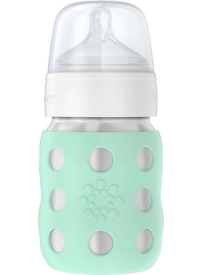 Lifefactory 8-Ounce Stainless-Steel Vacuum-Insulated Wide-Neck Baby Bottle with Stage 2 Nipple (3-6 Months) Mint, LS2211WMI4 - Image 1