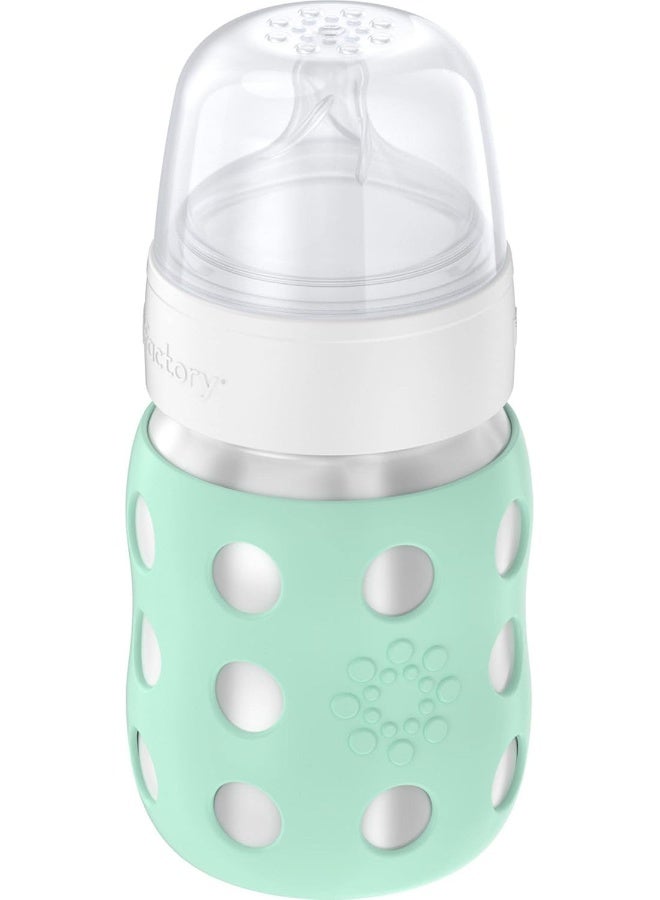 Lifefactory 8-Ounce Stainless-Steel Vacuum-Insulated Wide-Neck Baby Bottle with Stage 2 Nipple (3-6 Months) Mint, LS2211WMI4 - Image 2
