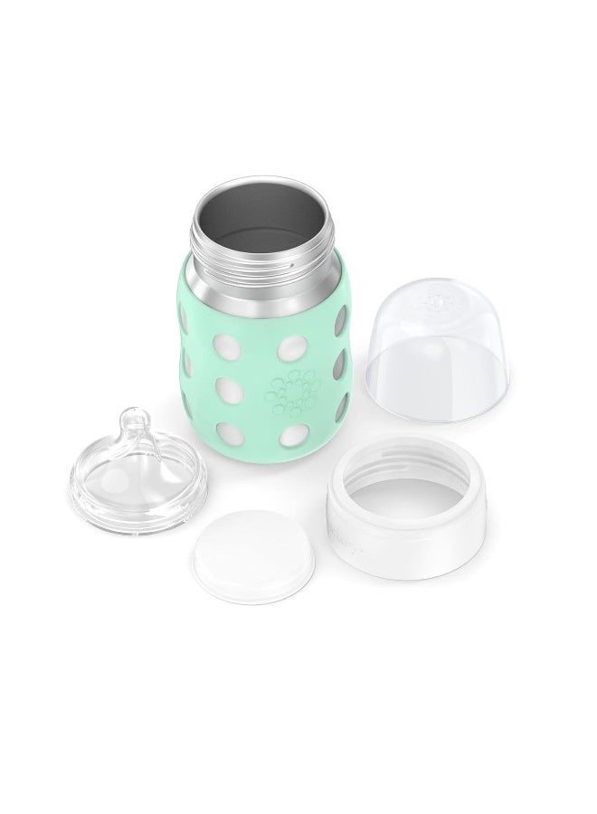 Lifefactory 8-Ounce Stainless-Steel Vacuum-Insulated Wide-Neck Baby Bottle with Stage 2 Nipple (3-6 Months) Mint, LS2211WMI4 - Image 4