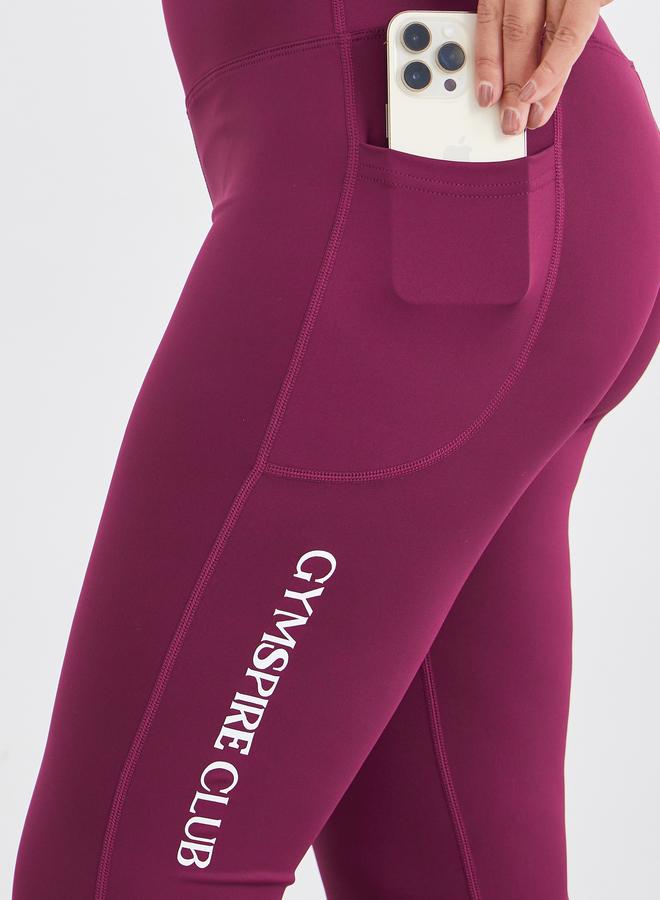 Styli Gymspire Edition - Label Broad Waist Side Pocket Flared Leggings with Text Detail - Image 4