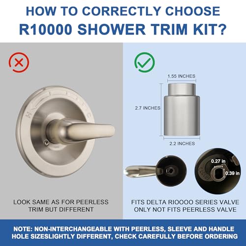 KANDENT Replacement for D Faucet 13 Series Single-Function Shower Valve Trim Kit, Shower Handle, Brushed Nickel Shower Trim Kit T13020-SS (Cartridge and Valve Not Included) - Image 4