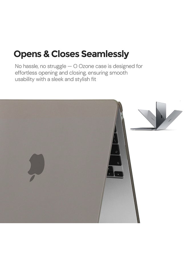 O Ozone - Slim Rubberized Matte Case Compatible with MacBook Air 15 inch (A2941) M2 2023, (A3114) M3 2024 Case + Keyboard Cover & Screen Protector, Grey - Image 1