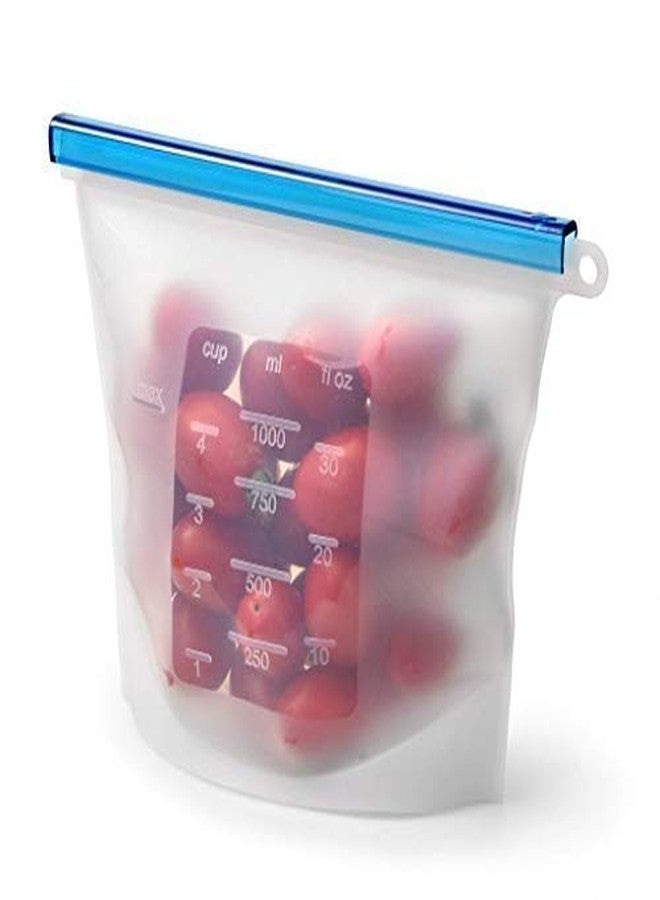 CELLEBII® Reusable Silicone Food Storage Bag Containers, Airtight Seal Leakproof Freezer Bags for Snack, Sous Vide, Liquids, Fresh Lunch Preservation, Microwave & Dishwasher Safe 1L Pack of 1 - Image 1