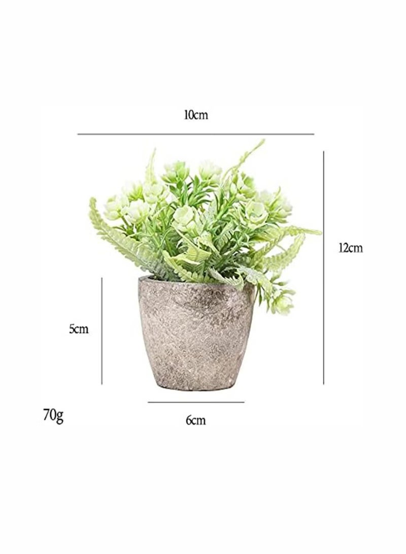 RATSAW 6Pcs Artificial Flower Plants Indoor Mini Plastic Plants Fake Topiary Shrubs Greenery Fake Potted Flowers for Home Office Room Table Decoration Exquisite New House Gift - Image 2