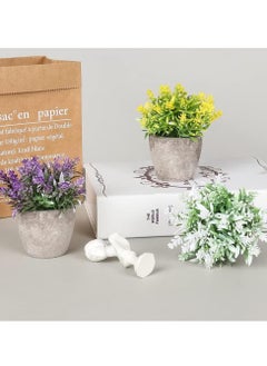 RATSAW 6Pcs Artificial Flower Plants Indoor Mini Plastic Plants Fake Topiary Shrubs Greenery Fake Potted Flowers for Home Office Room Table Decoration Exquisite New House Gift  - Image 4