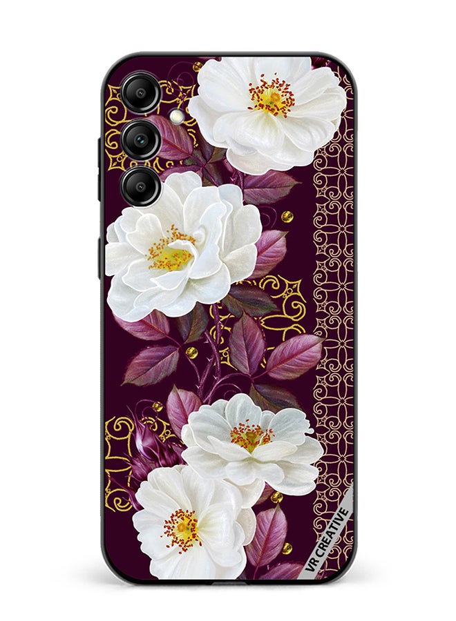 VR CREATIVE Protective Case Cover For Samsung Galaxy A15 5G/A15 Vertical Floral Border Pattern Design Multicolour - Image 1