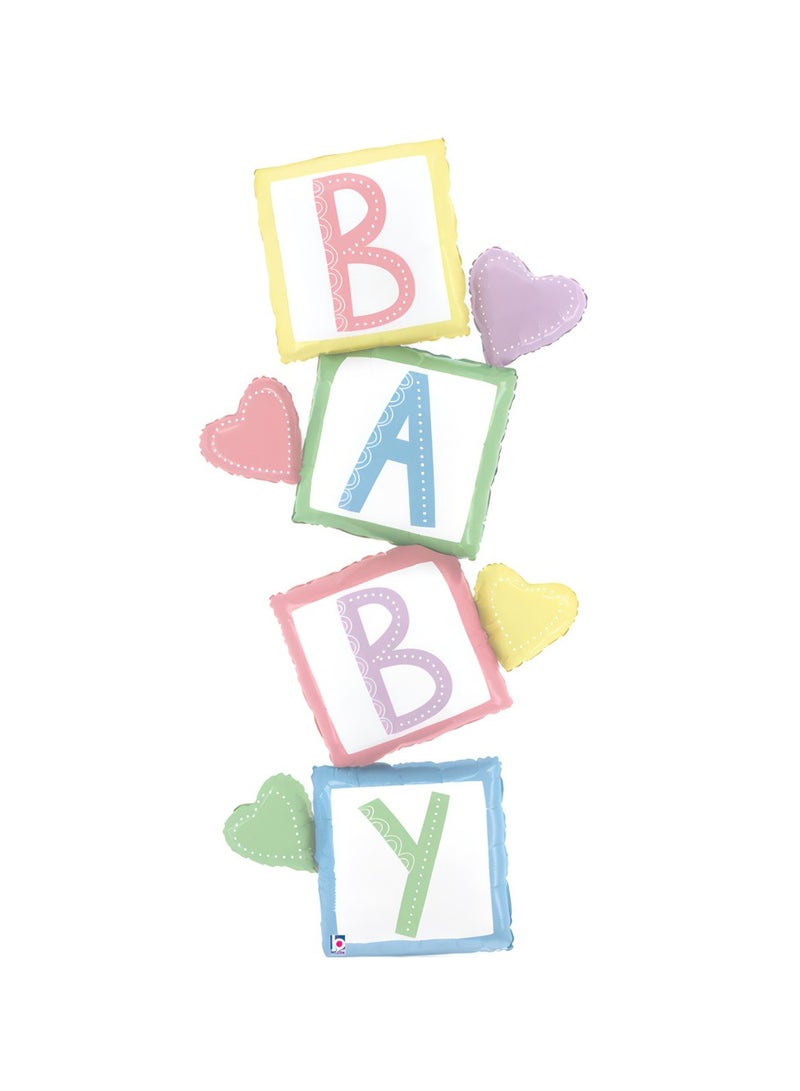 Betallic 63" Foil Balloon Delivery Baby Blocks - Image 1