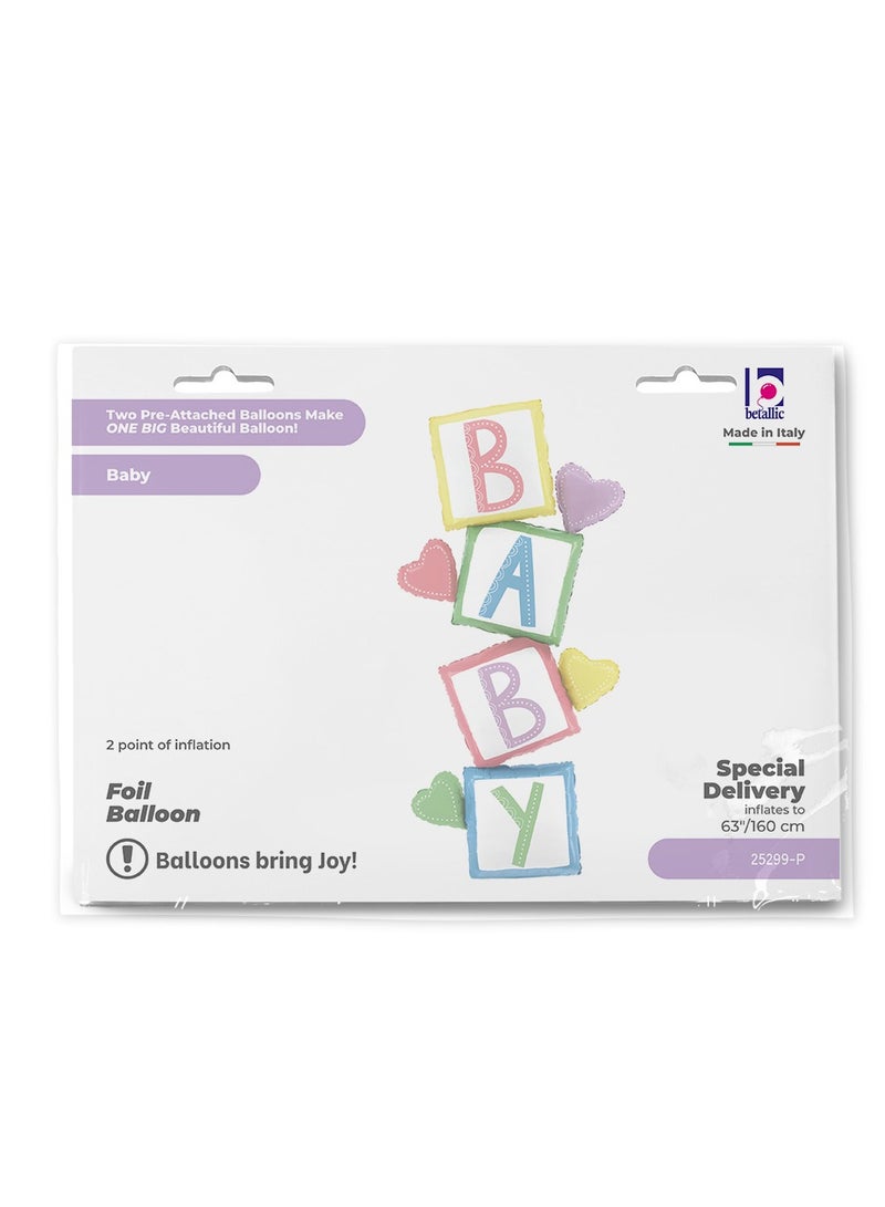 Betallic 63" Foil Balloon Delivery Baby Blocks - Image 3