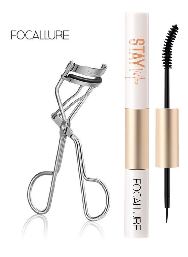 FOCALLURE Set of Eyelash Curler + Staymax Waterproof Mascara & Eyeliner 2 in 1  - Image 1