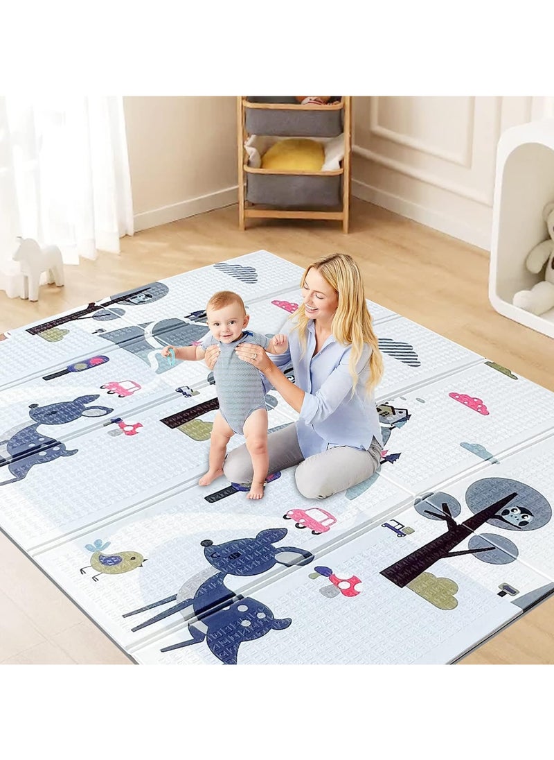 AUTOYSUR Baby Play Mat, 200 * 180 CM Foldable Baby Play Mat, Waterproof Foam Floor Baby Crawling Mat, Portable Baby Playmat for Infants, Toddler, Kids, Indoor Outdoor Use  - Image 1