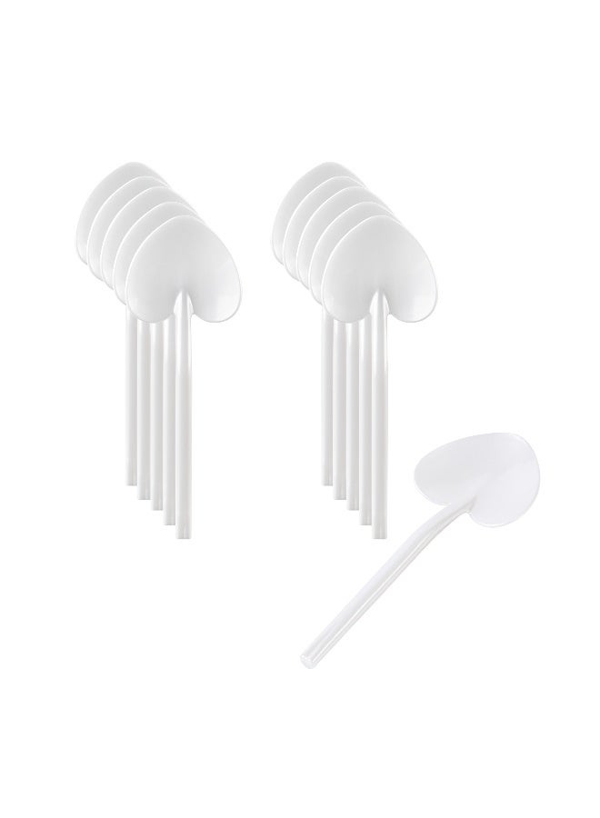 Restaurantware 3.5 Inch x 1.3 Inch Heart Spoons, 500 Disposable Mini Plastic Spoons - Heart-Shaped, For Desserts, Pearl White Plastic Tasting Spoons, For Parties Or Events - Image 2