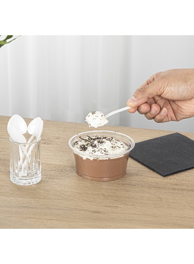 Restaurantware 3.5 Inch x 1.3 Inch Heart Spoons, 500 Disposable Mini Plastic Spoons - Heart-Shaped, For Desserts, Pearl White Plastic Tasting Spoons, For Parties Or Events - Image 5