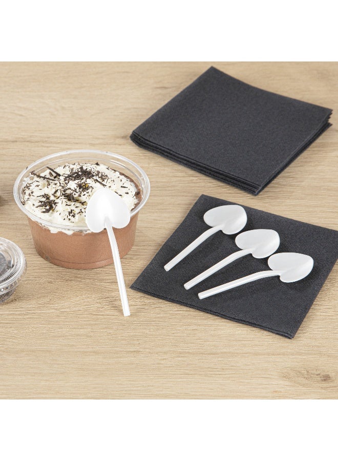 Restaurantware 3.5 Inch x 1.3 Inch Heart Spoons, 500 Disposable Mini Plastic Spoons - Heart-Shaped, For Desserts, Pearl White Plastic Tasting Spoons, For Parties Or Events - Image 4