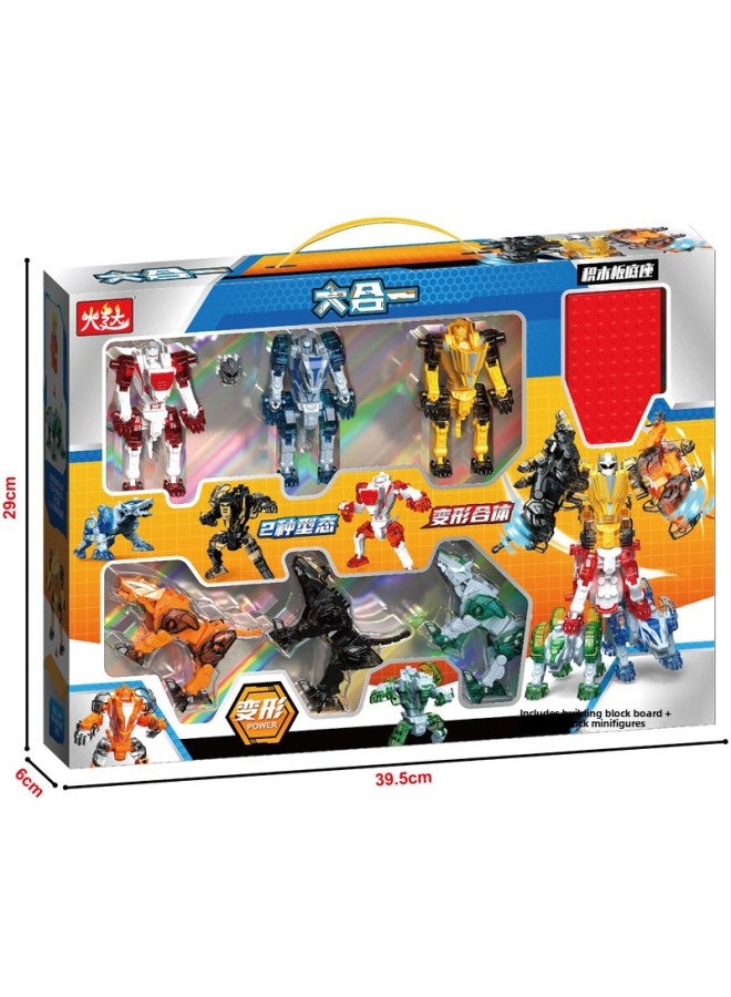 Children's Robot Deformation Toy Beast God Of War 6 Combination Deformation MEChA Boy Hand-made Model Toy Wholesale-Color:HD1688-191 Beast God Of War 6 Combination - Image 2