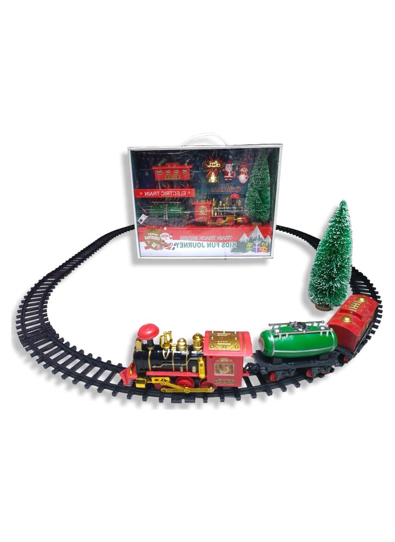 TOY GARDEN Christmas Train Set - Toy Train Set with Lights and Sounds, Round Railway Tracks for Under / Around The Christmas Tree Gift for Kids Children  - Image 1