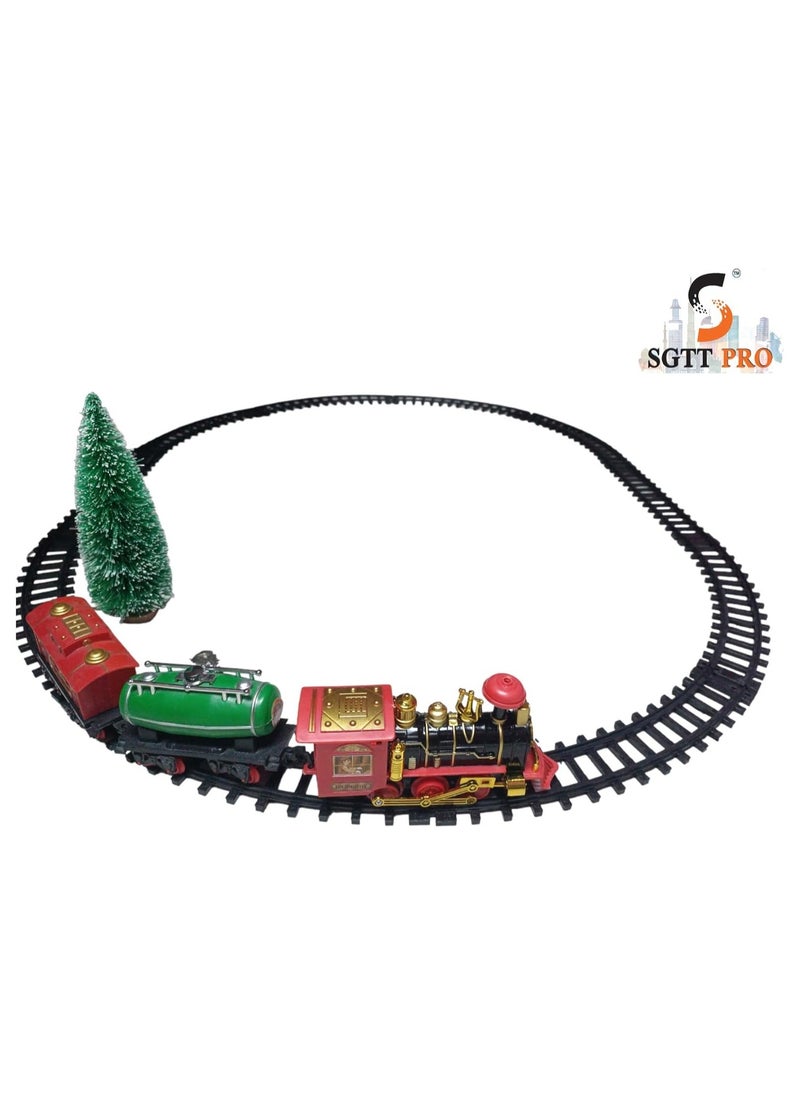 TOY GARDEN Christmas Train Set - Toy Train Set with Lights and Sounds, Round Railway Tracks for Under / Around The Christmas Tree Gift for Kids Children  - Image 2